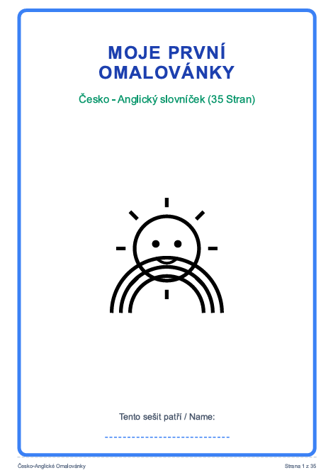 Czech–English Coloring Book for Kids – 35 Pages 🎨
