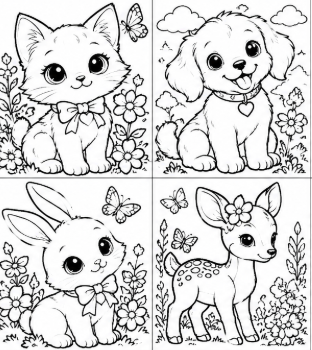 15 Animal Coloring Pages for Kids – Printable PDF